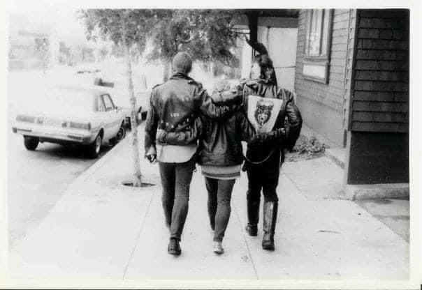 Inset photo for Bag Of Tricks depicting 3 punks walking away from the camera
